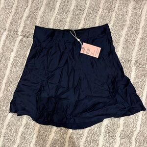 Quince silk skirt NWT navy blue